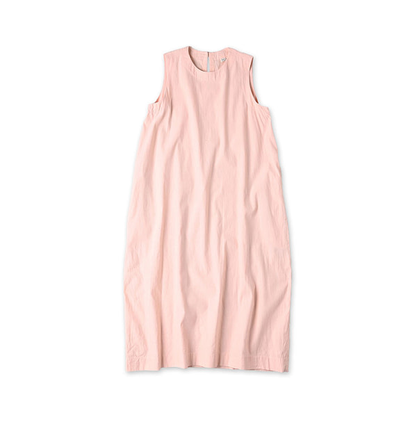 Indian Khadi OX Sleeveless Poyon Dress Pink Chambray
