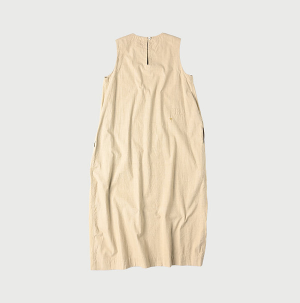 Indian Khadi OX Sleeveless Poyon Dress Back