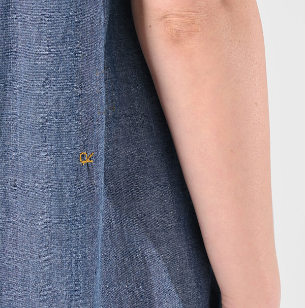Ai Indian Khadi OX Sleeveless Poyon Dress Detail