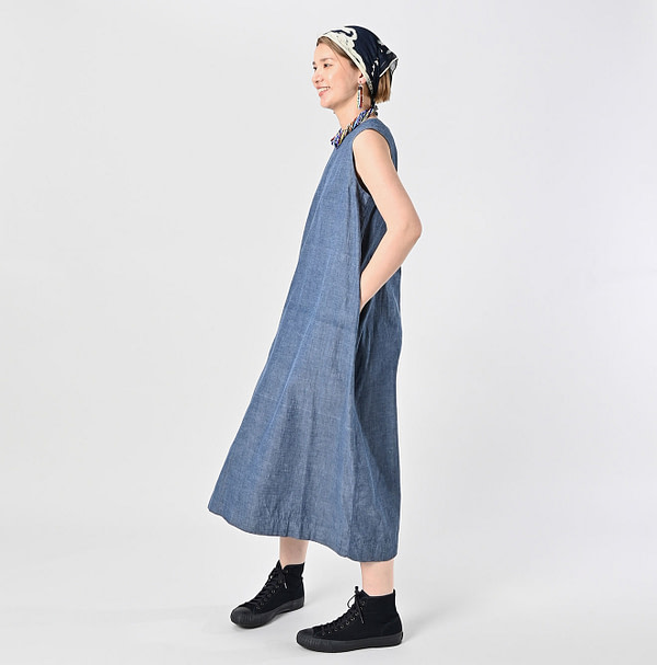 Ai Indian Khadi OX Sleeveless Poyon Dress Female Model