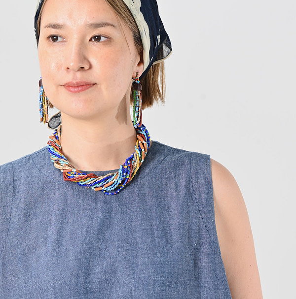Ai Indian Khadi OX Sleeveless Poyon Dress Detail