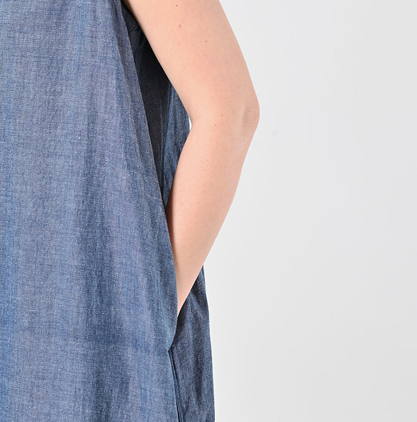 Ai Indian Khadi OX Sleeveless Poyon Dress Detail