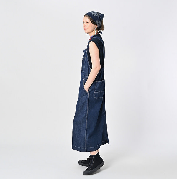 Mon-petit Denim Over Skirt Nou Female Model