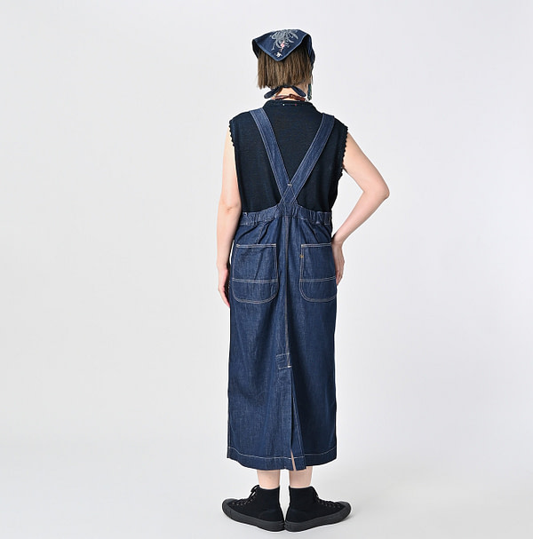 Mon-petit Denim Over Skirt Nou Female Model