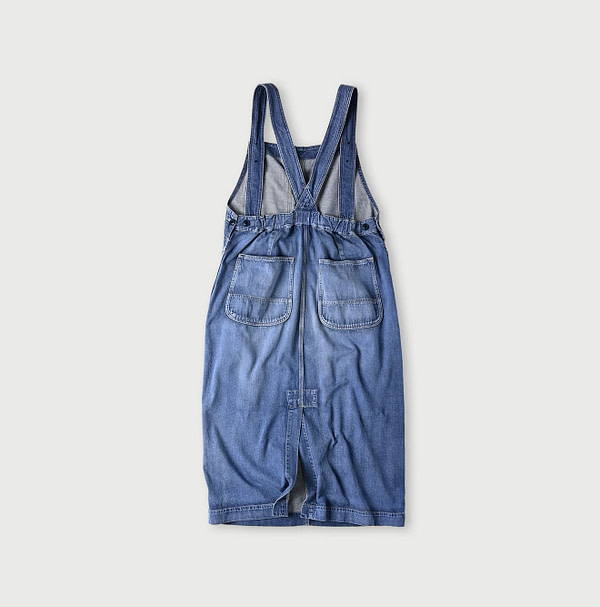 Mon-petit Denim Over Skirt Tan Back