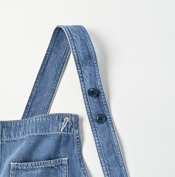Mon-petit Denim Over Skirt Tan Detail