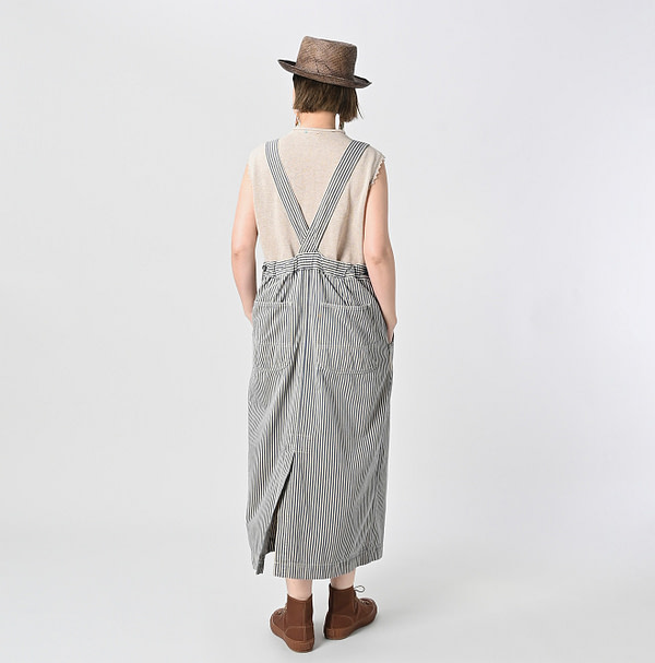 Mon-petit Denim Over Skirt Tan Female Model