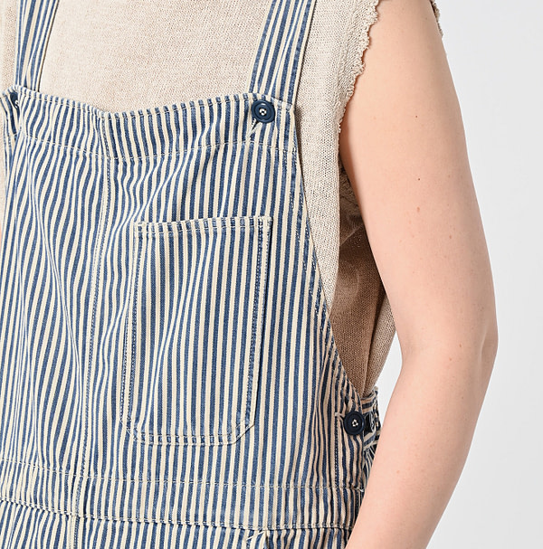 Mon-petit Denim Over Skirt Tan Detail