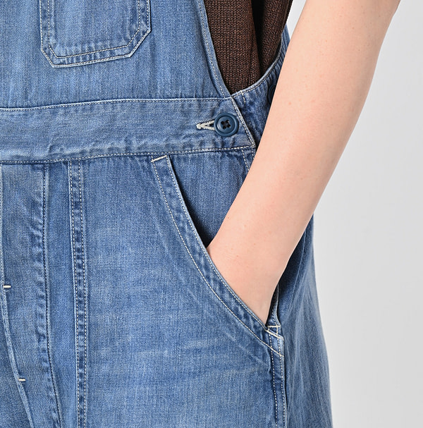 Mon-petit Denim 908 Over All Tan Detail