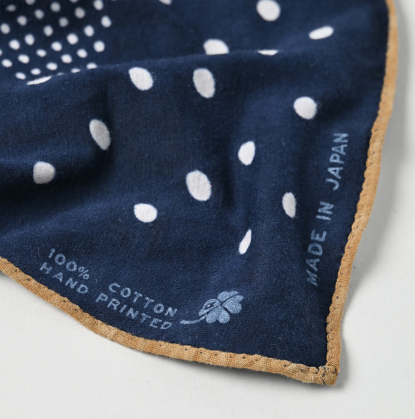 Dark Navy Tenjiku Maru-mitsu Bandana Detail