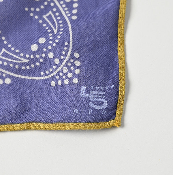 Eggplant Navy Supima Aya Candy Paisley Bandana Detail