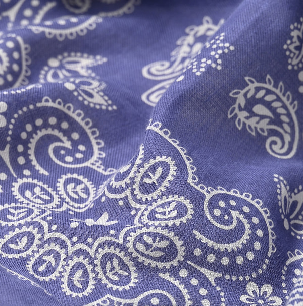 Eggplant Navy Supima Aya Candy Paisley Bandana Detail
