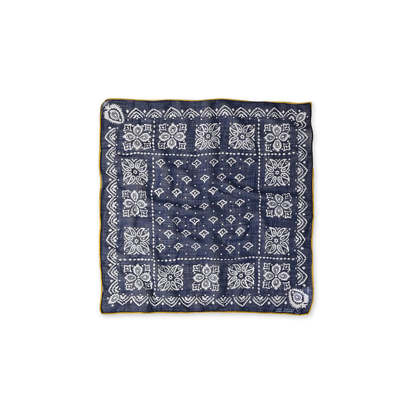Navy Gauze Ginkgo-tatami Bandana
