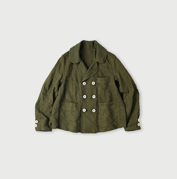 Linen Cloth Annie W Jacket Khaki Chambray