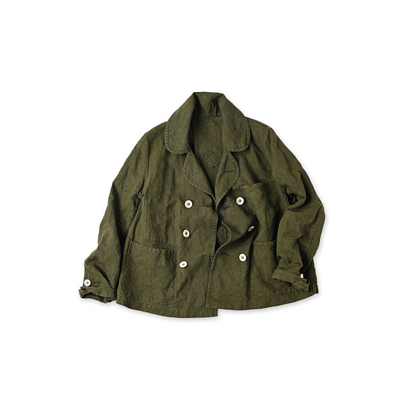 Linen Cloth Annie W Jacket Khaki Chambray