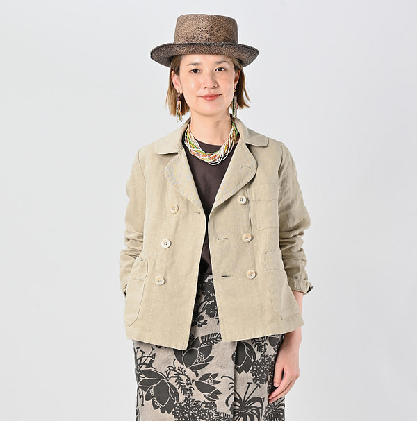 Linen Cloth Annie W Jacket Female Model