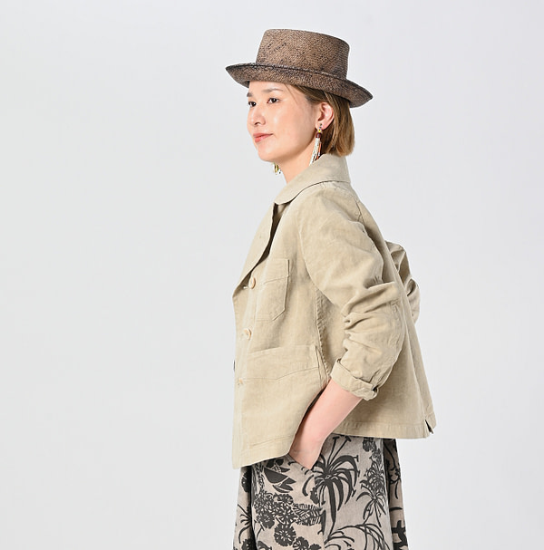 Linen Cloth Annie W Jacket Female Model