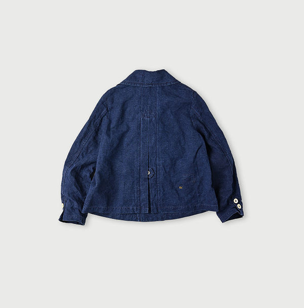 Indigo Linen Cloth Annie W Jacket Back