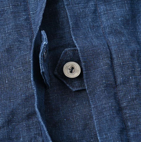 Indigo Linen Cloth Annie W Jacket Detail