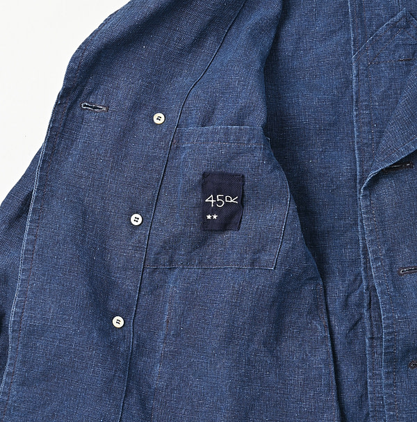 Indigo Linen Cloth Annie W Jacket Detail