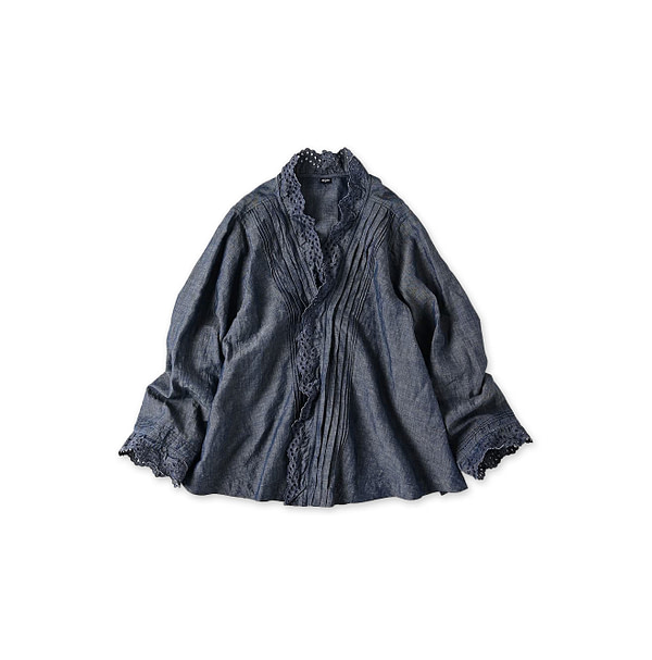Cotton Linen Dungaree Cutwork Cache-Coeur Dungaree