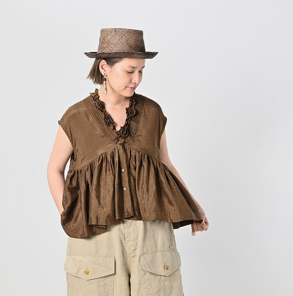 Indian Silk Camisole Female Model