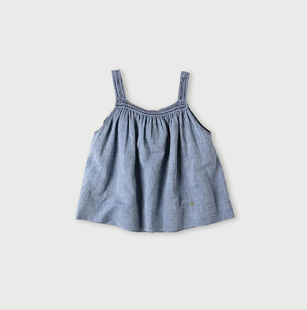 Dungaree Khadi Ribbon Lace Flare Camisole Back