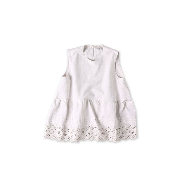 Cotton Linen Chambray Cutwork Camisole White