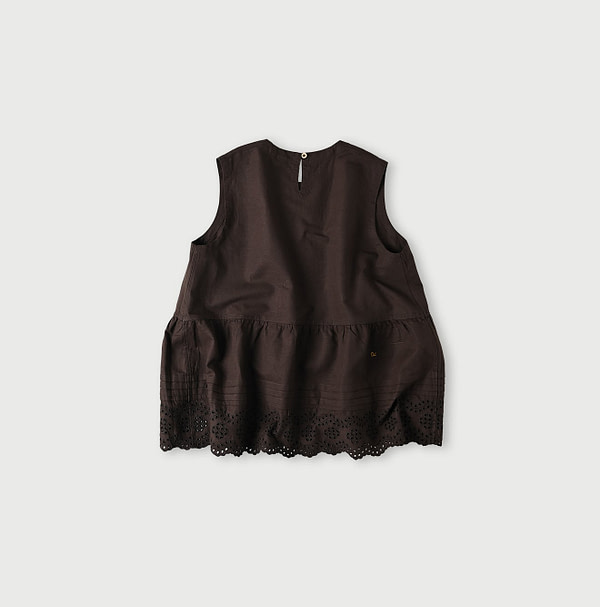 Cotton Linen Chambray Cutwork Camisole Back