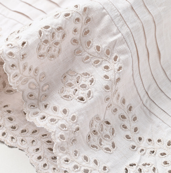 Cotton Linen Chambray Cutwork Camisole Detail