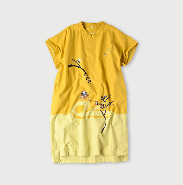 Indian Khadi OX Saijiki Dress Yellow
