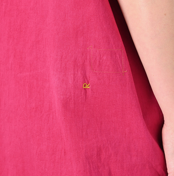 Indian Khadi OX Saijiki Dress Detail