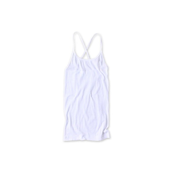 Ribbed Cross-Back Camisole White