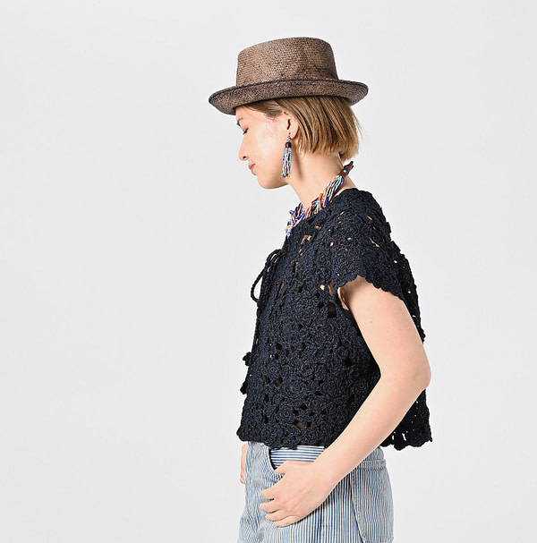 Japanese Paper Crochet Flower Bolero Female Model