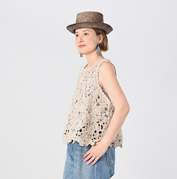 Japanese Paper Crochet Flower Camisole Female Model