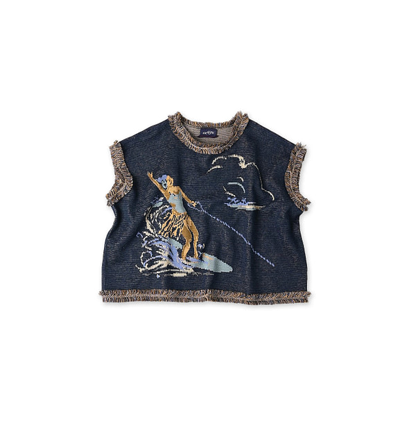 Indigo Surf Hula Girl Jacquard M Camisole