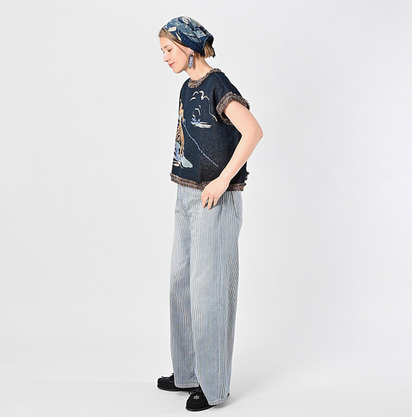 Indigo Surf Hula Girl Jacquard M Camisole Female Model