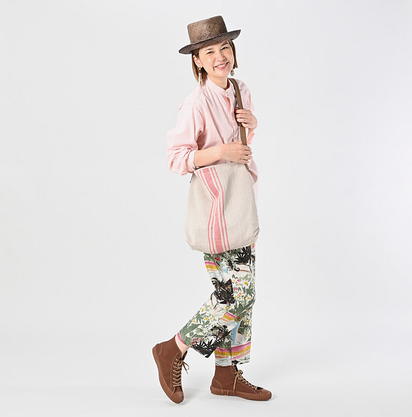 Jacquard Striped Bag Female Model