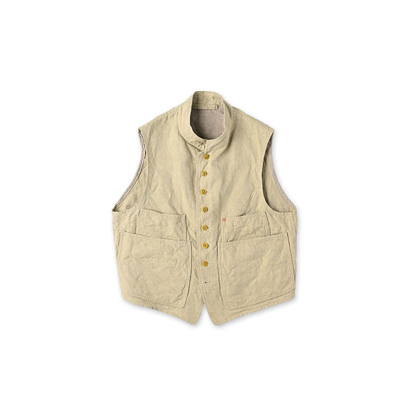 Linen Cloth Nîmes Vest Beige Chambray