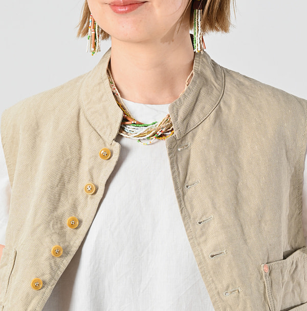 Linen Cloth Nîmes Vest Detail