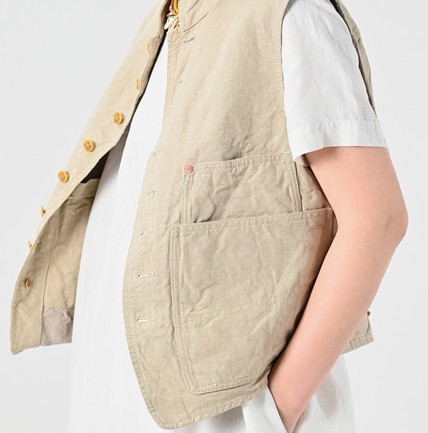 Linen Cloth Nîmes Vest Detail
