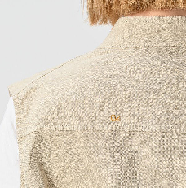 Linen Cloth Nîmes Vest Detail