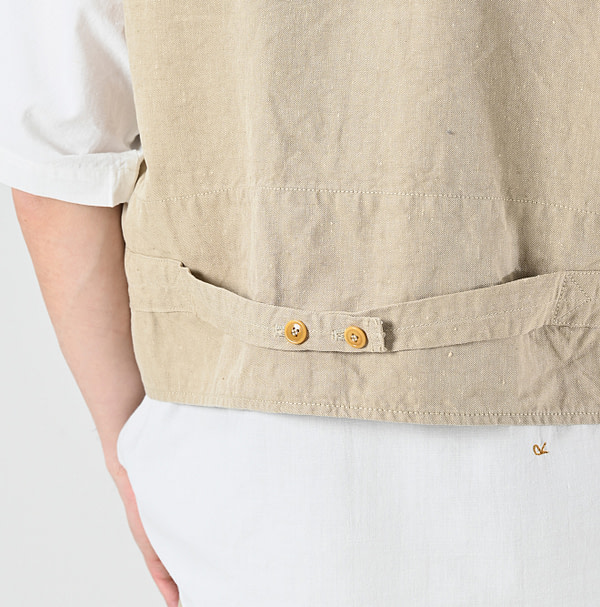 Linen Cloth Nîmes Vest Detail