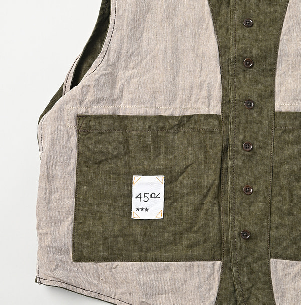 Linen Cloth Nîmes Vest Detail