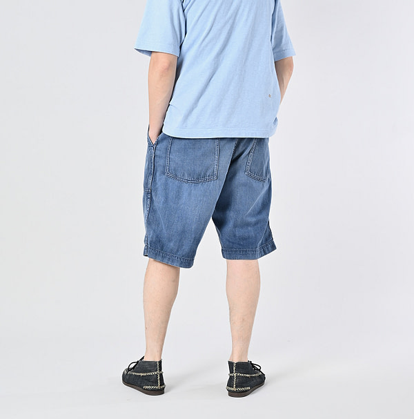 Mon-petit Denim 908 Baker Short Pants Tan Male Model