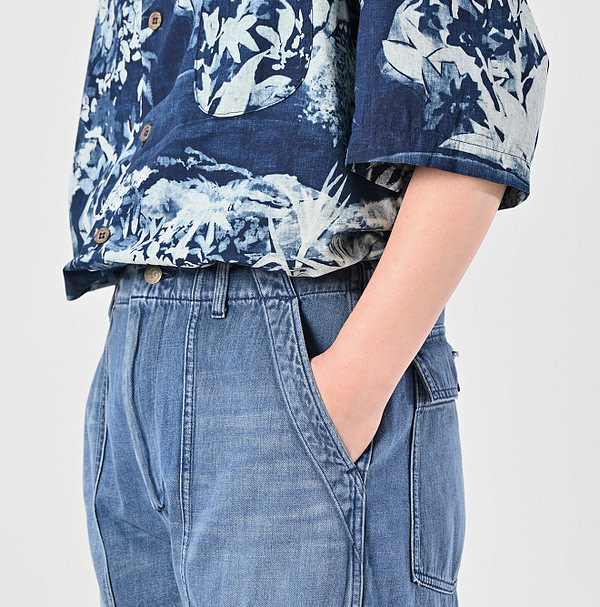 Mon-petit Denim 908 Baker Short Pants Tan Detail
