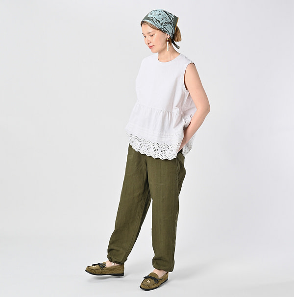 Linen Cloth 908 Nîmes Pants Female Model