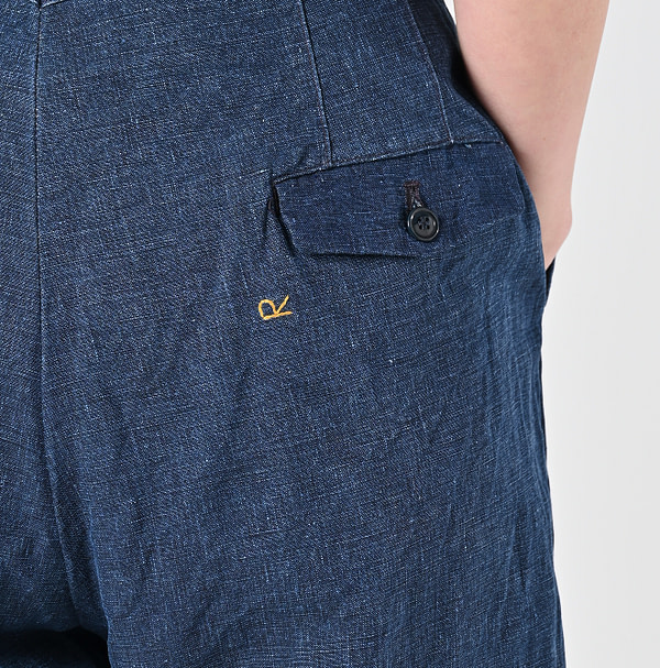 Indigo Linen Cloth 908 Nîmes Pants Detail