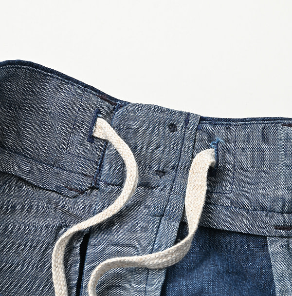 Indigo Linen Cloth 908 Nîmes Pants Detail