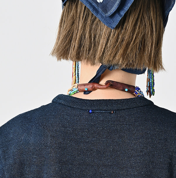 Indigo GIma Knitsew 908 Long Sleeve T-shirt Detail